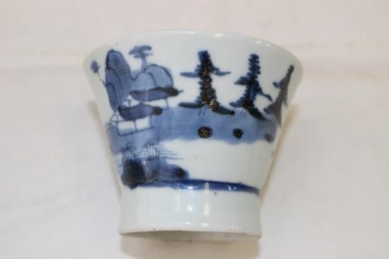 【専用となりました】初期伊万里 染付 網目文 蕎麦猪口 無傷完品 (江戸初期)