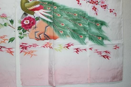 加賀友禅　花嫁のれん　孔雀 加賀友禅 花嫁のれん 花嫁暖簾 孔雀 手描き 花嫁のれん号 花嫁