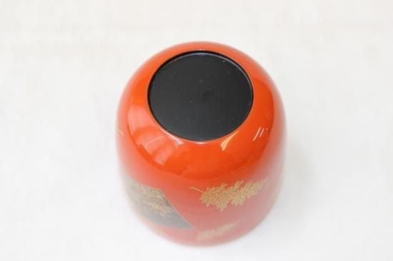 茶道具　 山中塗　中村光佑作　蓋内蒔絵　棗　共布　書付共箱　V　R6764 茶道具 山中塗 中村光佑作 蓋内蒔絵 棗 共布 書付共箱 V R6764