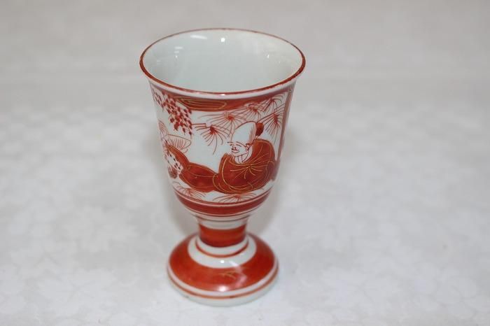 大珍品 明治45年製 変わり図柄 九谷焼 馬上杯 本物保証 優れた品質