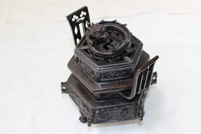 D-502高岡銅器鋳銅蝋型仏具三つ具足揃え 四百代仏壇以上 - 石川 D-502高岡銅器鋳銅蝋型仏具三つ具足揃え 四百代仏壇以上 - 石川