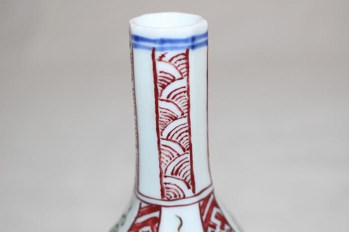 古九谷椿文瓜型徳利 古九谷椿文瓜型徳利