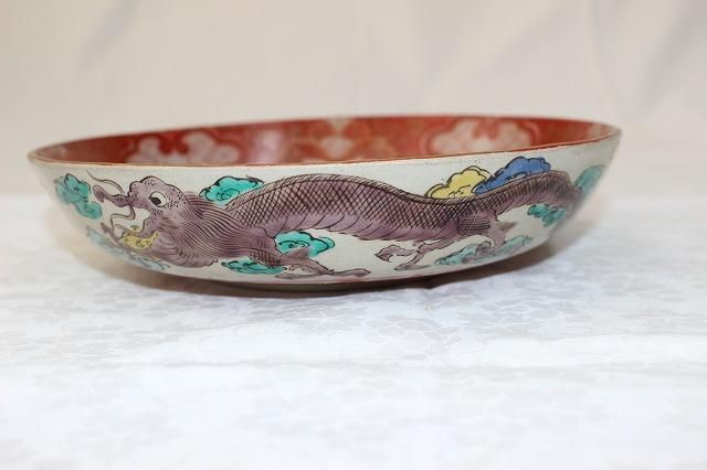 激安商品 K-1561九谷焼五彩染付鯛釣漁師文七寸深皿一 九谷印 - 石川県金沢 工芸品