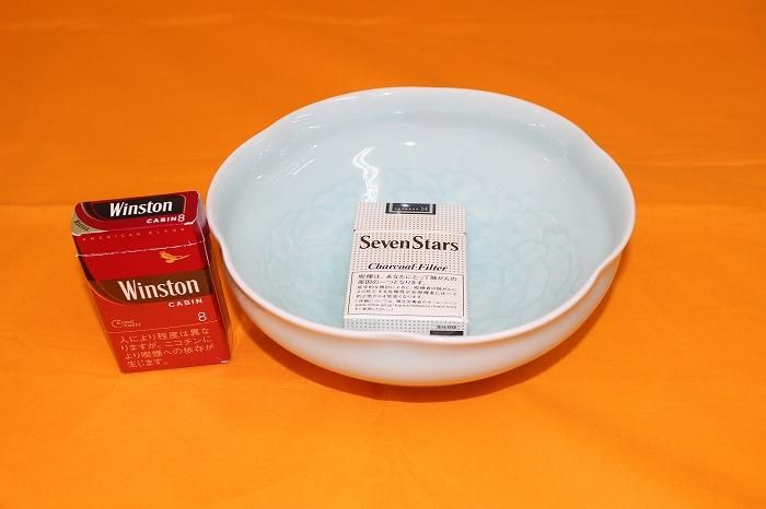 塚本快示 快山窯 青白磁牡丹文鉢 菓子鉢