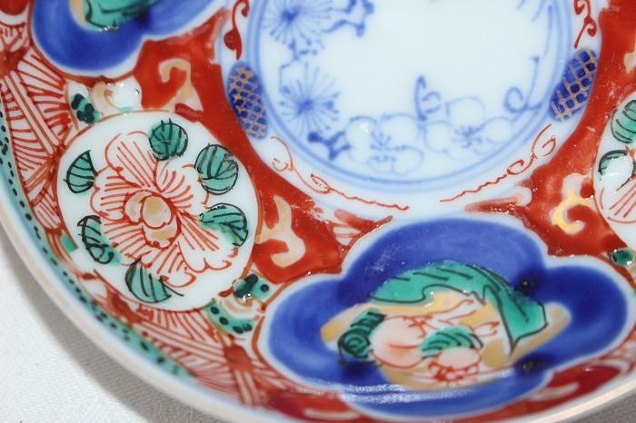 伊万里焼　アンティーク B-652伊万里焼染錦間取花文小皿全4客バラ売 - 石川県金沢の骨董