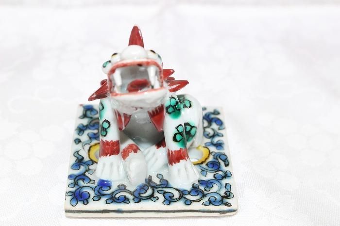 【お値下げしました！】古九谷写　香炉　九谷焼　雪山窯　越田基一作　共箱付 K-1626✩九谷焼色染付古九谷意獅子香炉 九谷名工越田基一作