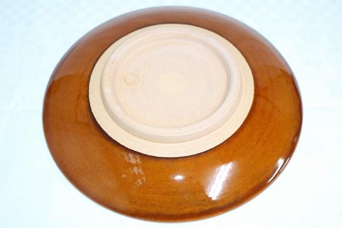 大樋長左衛門皿 A-1268大樋焼飴釉双鳥文飾皿 十代大樋長左衛門造 - 石川県金沢の骨董品