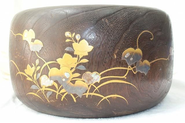 金沢工芸　桐火鉢　螺鈿蒔絵　一対火鉢 金沢工芸 桐火鉢 螺鈿蒔絵 一対火鉢