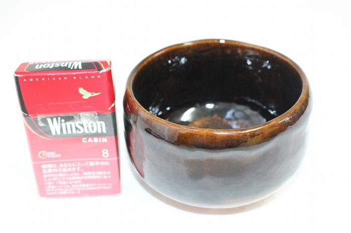 A-1349大樋焼黒楽抹茶碗一 大樋窯元大樋一平作 - 石川県金沢の