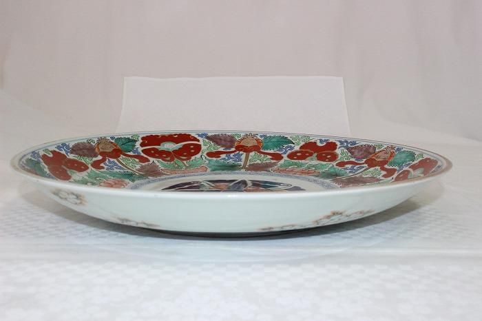 A-1363伊万里焼色染付十字花文尺三寸飾大皿 - 石川県金沢の骨董