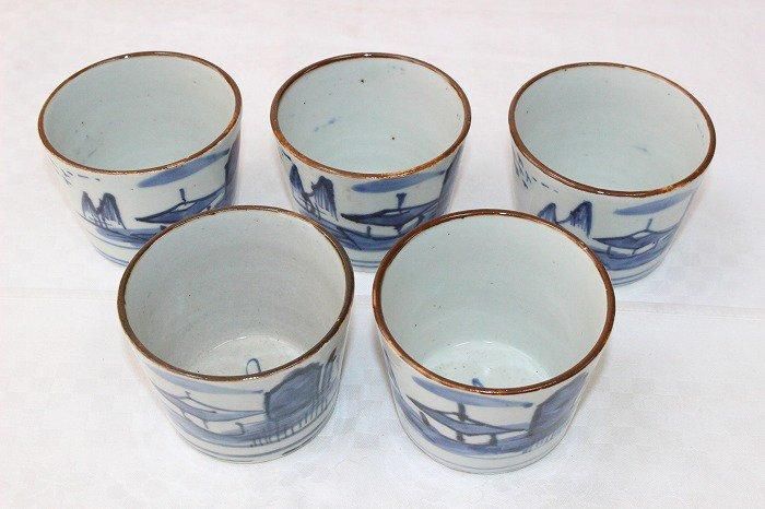 骨董　蕎麦猪口5客 古伊万里蕎麦猪口5客– 音羽画廊