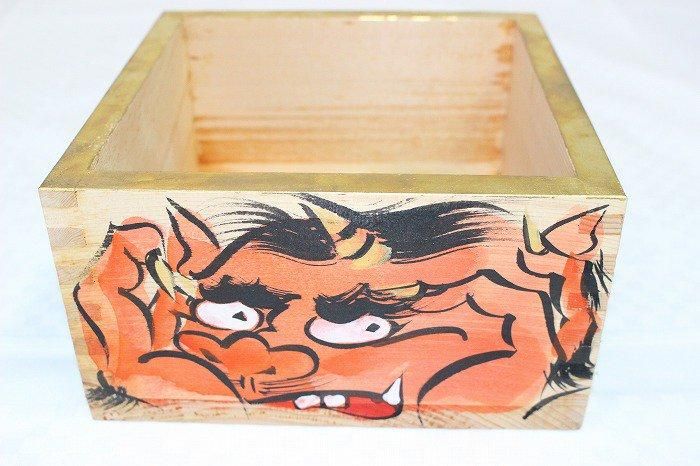 輝く高品質な H-500枡絵童女と鬼文枡絵 勝田深氷作 石川県金沢の骨董品のお - 絵画