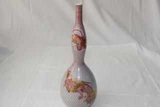 注目の福袋をピックアップ！ 花彫刻瓶 赤い漆器 無形文化財花鳥文 （おすすめ作家商品 石川 - 工芸品