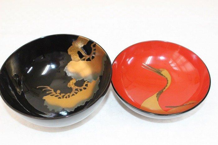 A1091-4/輪島塗/金彩唐草文蒔絵椀10客/吸物椀/蓋付碗/汁