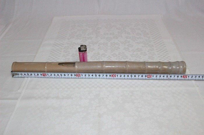 萩焼　尺八掛花入 A-1438萩焼白泥尺八掛花入 萩焼窯元渋谷泥詩作 - 石川県金沢の