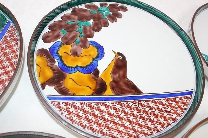 九谷焼　浅倉五十吉作　色絵絵変大皿 九谷焼 浅倉五十吉作 色絵絵変大皿 九谷焼 浅倉五十吉作