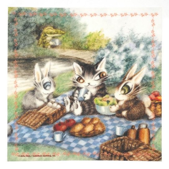 わちふぃーるど　猫のダヤン　みつろうラップ　川辺のピクニック
