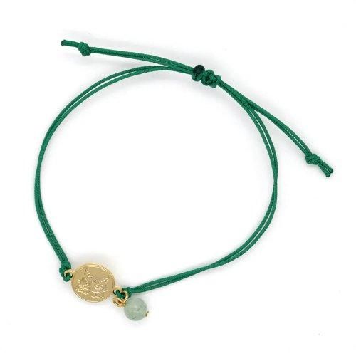 わちふぃーるど 猫のダヤン 一粒天然石ブレスレット アベンチュリン