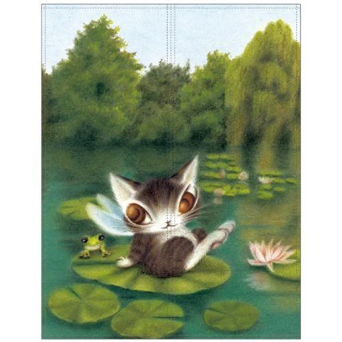 わちふぃーるど 猫のダヤン アートのれん 睡蓮