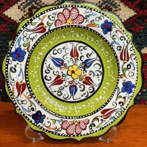 1 直径41cm トルコ　キュタヒア　キュタフア　絵皿　飾皿　壁掛　輪花　化粧箱 1 直径41cm トルコ キュタヒア キュタフア 絵皿 飾皿 壁掛 輪花 化粧箱