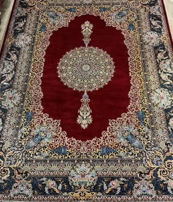 バンブーシルク絨毯　レッド色　100×150cm　ZA-15 バンブーシルク ザロニムサイズ(100×150cm) - WORLD WIDE ARYA