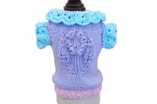 <20OFF>Hand knit summer sweater with swarovski40IT-DOGS