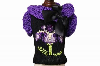 <20OFF>sweater black with iris embroideryIT-DOGS