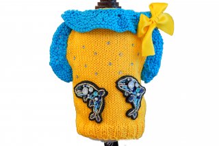 <20OFF>Sweater yellow with dolphinIT-DOGS