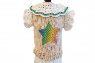 <20OFF>Sweater  with ivory details,big stars IT-DOGS