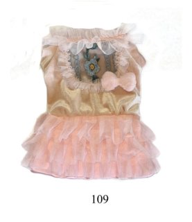 <20OFF>109-dress flowers pink greyIT-DOGS