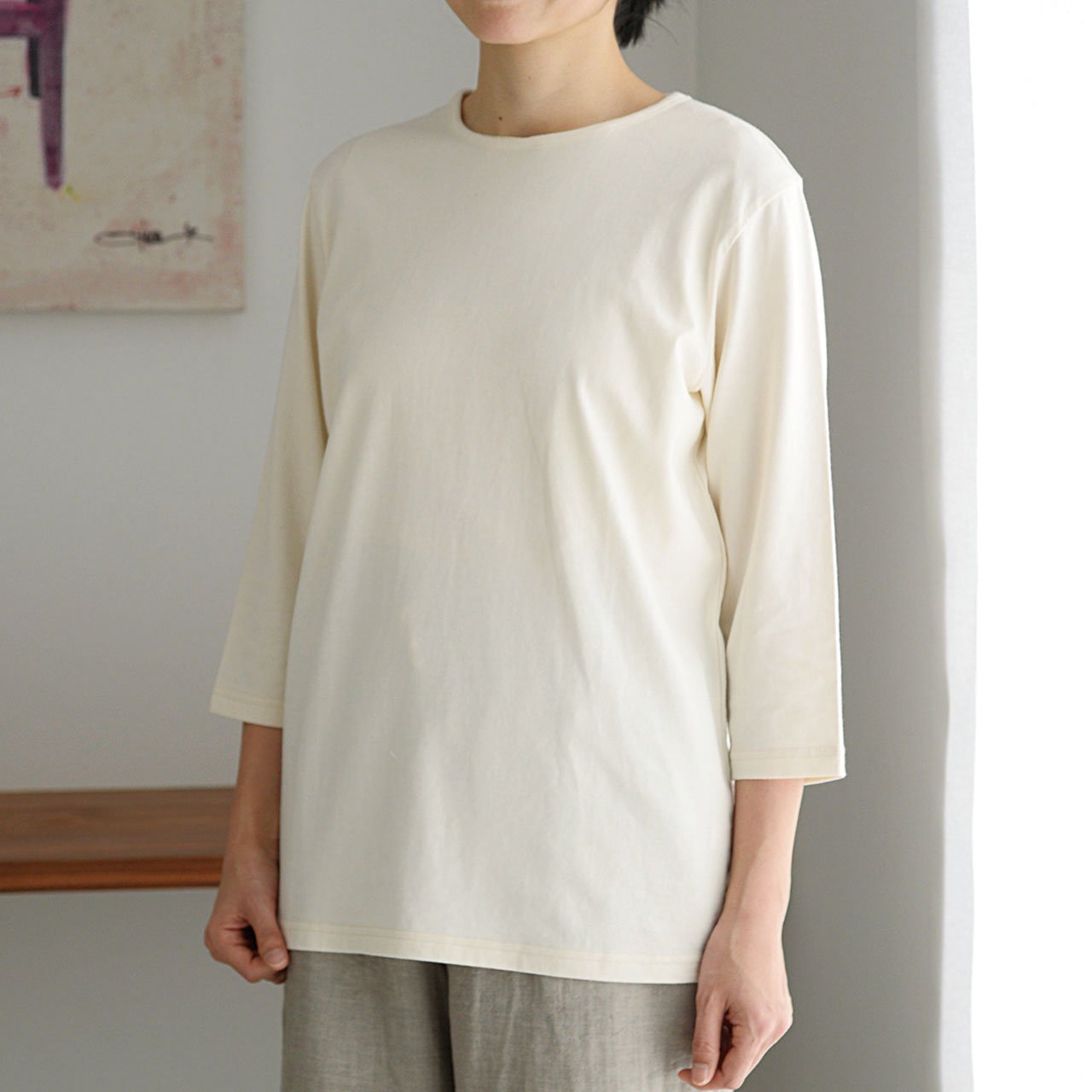 未使用 レオナール コットン 七分袖Tシャツ 42 - レディースファッション