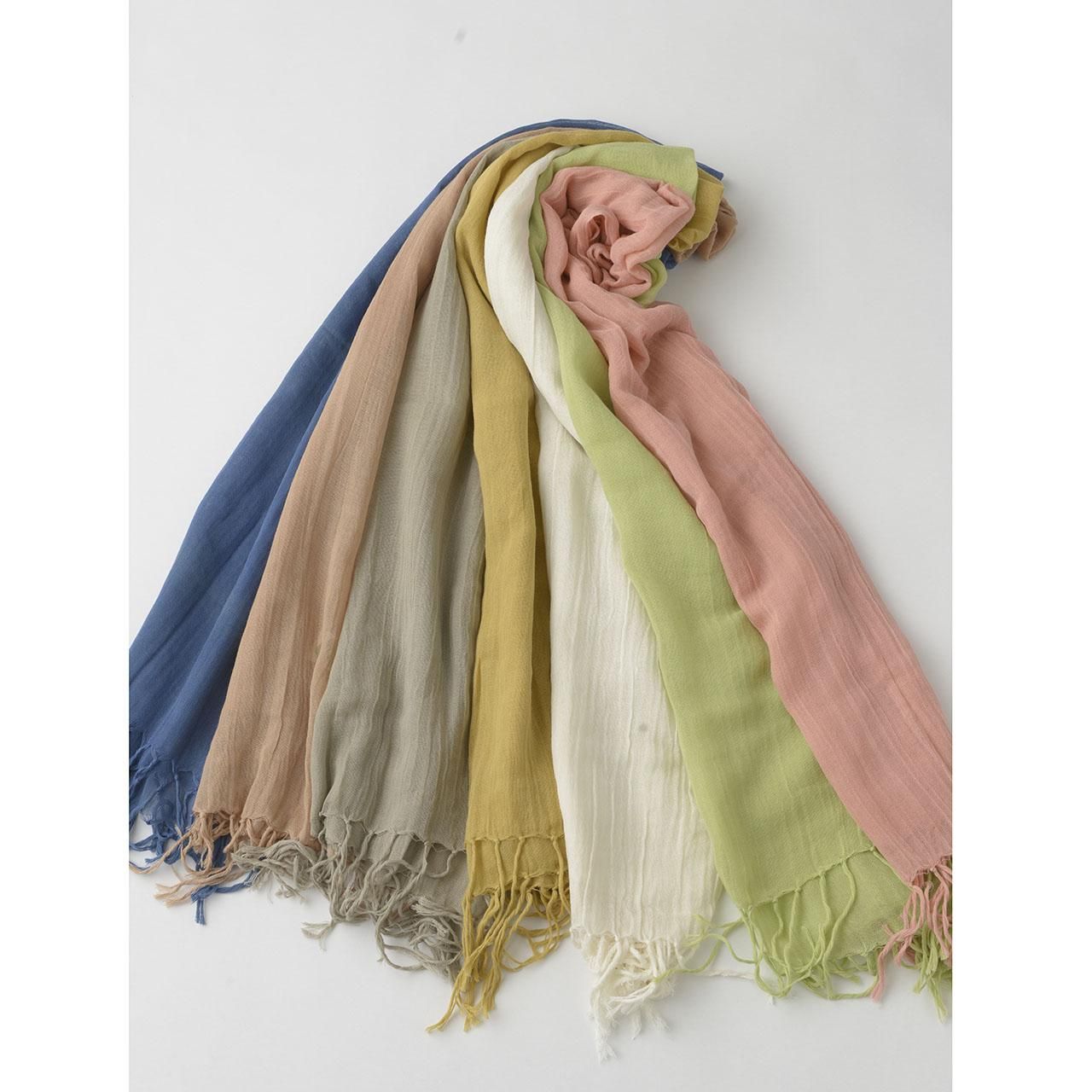 新品★うさとの服　巻スカート　ストール　コットン/ インディゴ草木染め exrevo ストール 春 レディース コットン ガーゼ 大判 夏 薄手