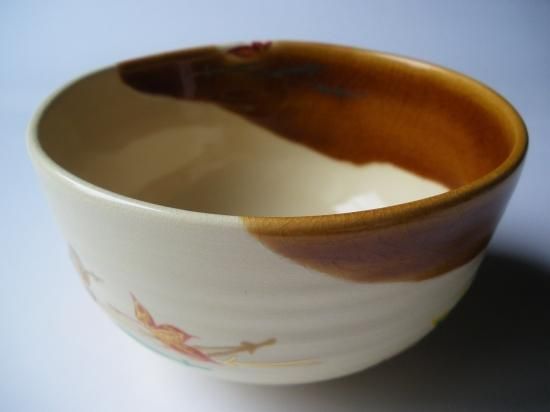 仁清写 飴釉 吹寄絵茶碗 (共箱) 中村秋峰 - 茶道具販売 栗林園