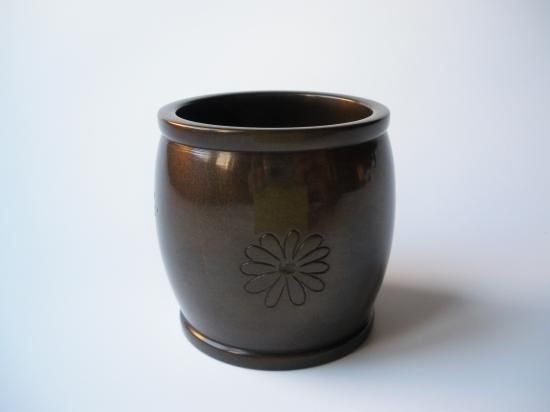 太鼓胴 唐銅蓋置 (共箱) 十二代 和田美之助 - 茶道具販売 栗林園 太鼓胴 唐銅蓋置 (共箱) 十二代 和田美之助 - 茶道具販売 栗林園