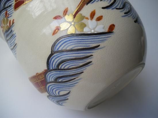 仁清写 花筏絵水指 (共箱) 三代 紫翠窯 西村徳泉 - 茶道具販売 仁清写 花筏絵水指 (共箱) 三代 紫翠窯 西村徳泉 - 茶道具販売