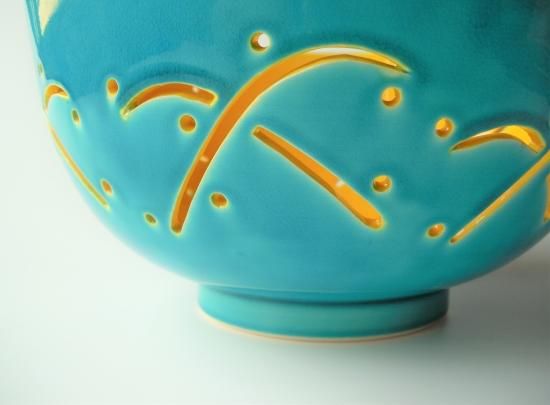 浅黄交趾 武蔵野鉢 (共箱)中村翠嵐 - 茶道具販売 栗林園 浅黄交趾 武蔵野鉢 (共箱)中村翠嵐 - 茶道具販売 栗林園