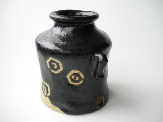 黒耳付花入 (共箱) 檜垣青子 - 茶道具販売 栗林園