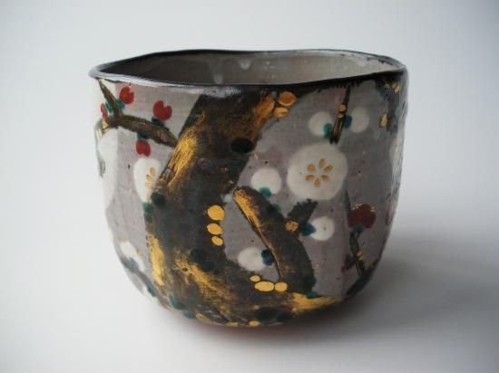 乾山写 梅月絵茶碗 (共箱)永楽即全 - 茶道具販売 栗林園