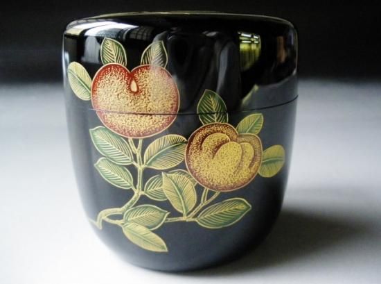 大人女性の 花たちばな 沈金大棗 栗林園 茶道具販売 - (共箱)松井芳子 工芸品