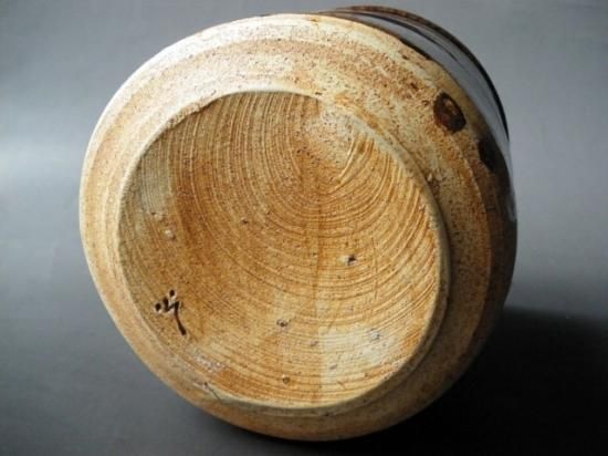 瀬戸 一重口水指 (共箱)加藤光右衛門塗蓋 海田宗恵 - 茶道具販売
