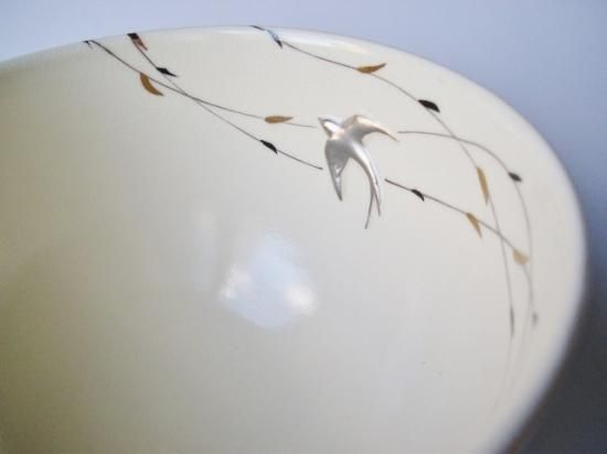 浮彫 柳に燕絵茶碗 (共箱)今岡三四郎 - 茶道具販売 栗林園 浮彫 柳に燕絵茶碗 (共箱)今岡三四郎 - 茶道具販売 栗林園