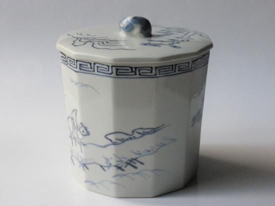 古染付写 十二角水指 (共箱)三代 紫翠窯 西村徳泉 - 茶道具販売 古染付写 十二角水指 (共箱)三代 紫翠窯 西村徳泉 - 茶道具販売