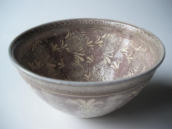 紫三島茶碗 (共箱)森里陶楽 - 茶道具販売 栗林園