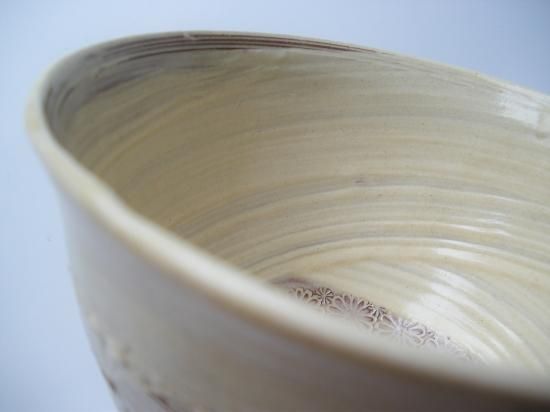 紫三島刷毛目茶碗 (共箱)森里陶楽 - 茶道具販売 栗林園