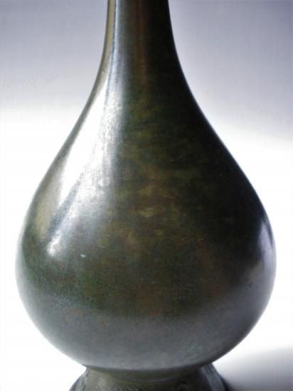 古銅 大名物写 鶴一声花入 (共箱)一ノ瀬宗辰 - 茶道具販売 栗林園 古銅 大名物写 鶴一声花入 (共箱)一ノ瀬宗辰 - 茶道具販売 栗林園