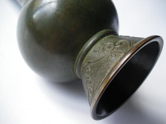 古銅 大名物写 鶴一声花入 (共箱)一ノ瀬宗辰 - 茶道具販売 栗林園 古銅 大名物写 鶴一声花入 (共箱)一ノ瀬宗辰 - 茶道具販売 栗林園