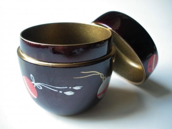 お値下げしました！】茶道具 棗 桐竹蒔絵 中次茶器 加賀元菴