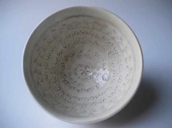 粉引三島 桜高台茶碗 (紙箱)清和窯 - 茶道具販売 栗林園 粉引三島 桜高台茶碗 (紙箱)清和窯 - 茶道具販売 栗林園