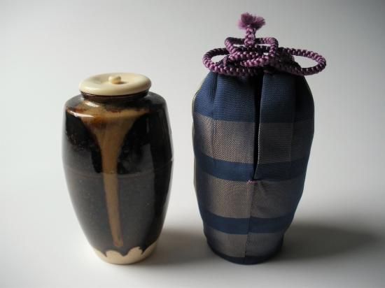 茶器/茶道具 建水】 膳所焼き 捻貫(ねじ貫) 岩崎新定作(陽炎 茶器/茶道具 建水】 膳所焼き 捻貫(ねじ貫) 岩崎新定作(陽炎