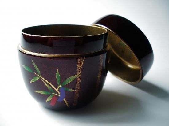 溜塗 七夕蒔絵中棗 (紙箱)東雲 - 茶道具販売 栗林園